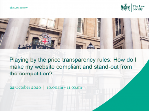 Law Society and SRA webinar on Price Transparency