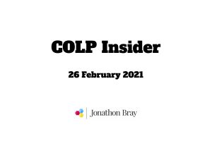 COLP Insider SRA Compliance Newsletter 26 February 2021
