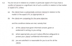 SRA conflicts of interests exceptions 6.2