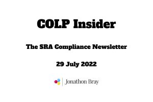 SRA Compliance Newsletter 29 July 2022