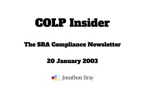 SRA compliance newsletter 20 January 2023