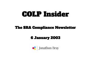 COLP Insider SRA Compliance Newsletter