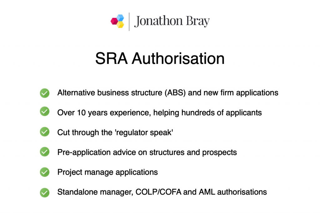 SRA authorisation ABS applications