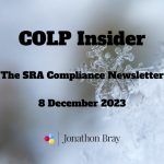 Jonathon Bray SRA COLP Insider Compliance Newsletter 8 December 2023