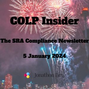 SRA compliance news for COLP and COFA from Jonathon Bray